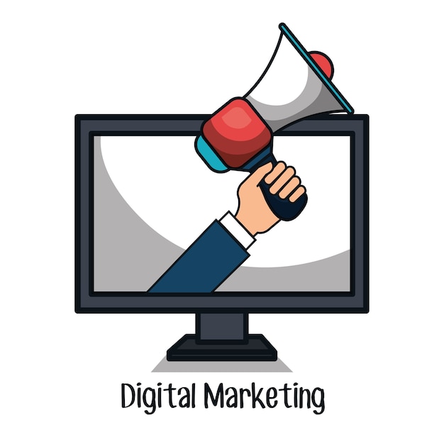 Digital marketing flat icons