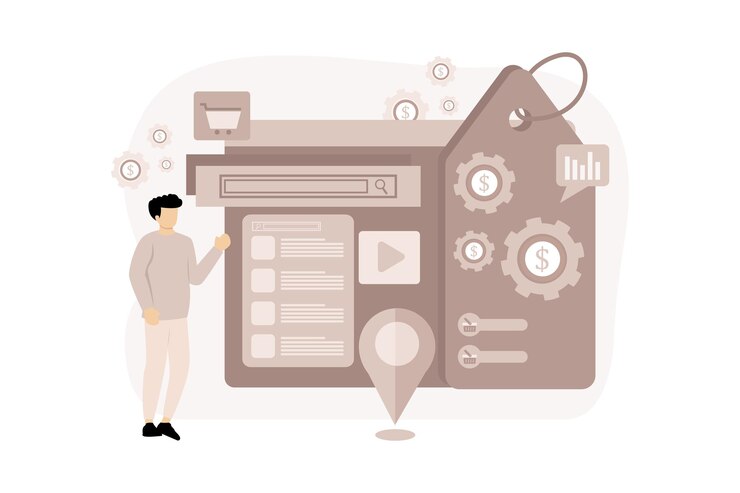 Vector digital marketing flat illustration design