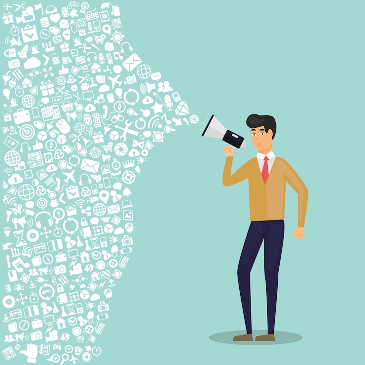 वेक्टर digital marketing flat illustration