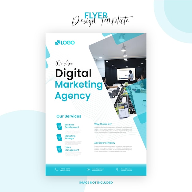 Digital marketing flyer design template