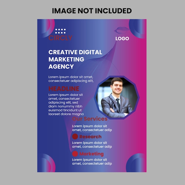 Vector digital marketing flyer design