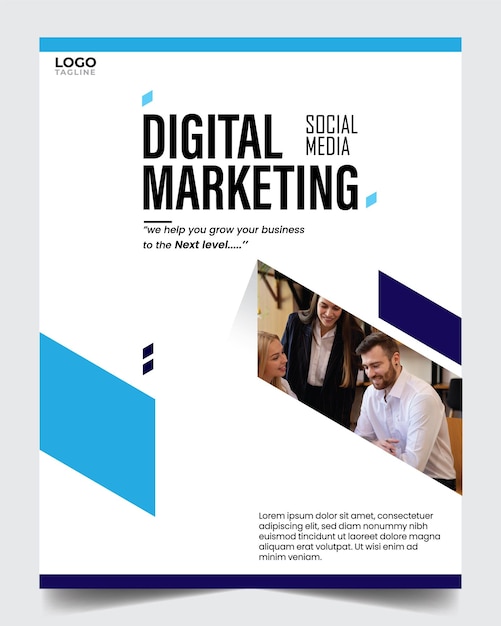 Vettore progettazione di poster di volantini di marketing digitale