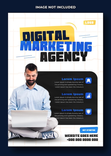 Digital marketing flyer template design