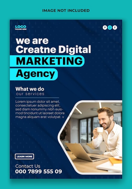 Digital marketing flyer template design