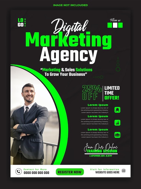 Digital marketing flyer template design