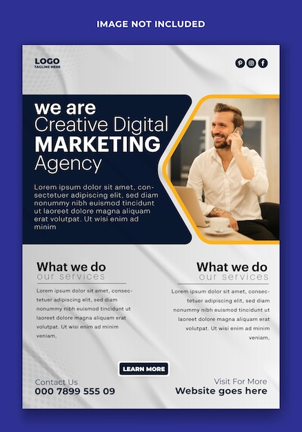 Vector digital marketing flyer template design