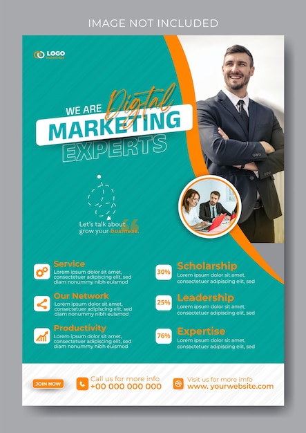 Digital marketing flyer template design