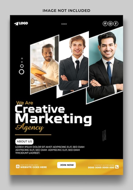 Digital marketing flyer template design