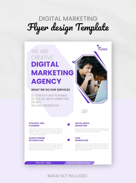 Digital marketing flyer template design