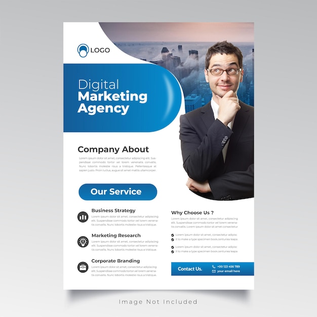 Digital marketing flyer template and multipurpose marketing corporate flyer