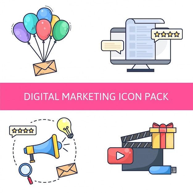 Pack di icone di marketing digitale