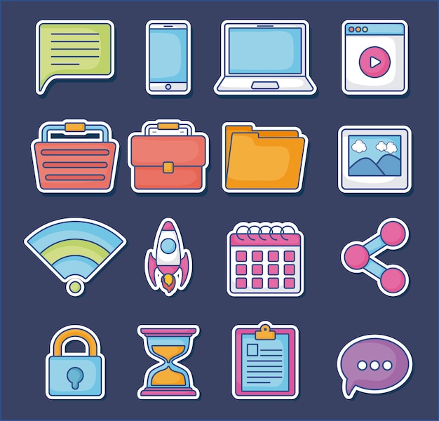 Set di icone di marketing digitale