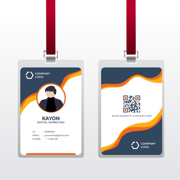 Vector digital marketing id card template free vector