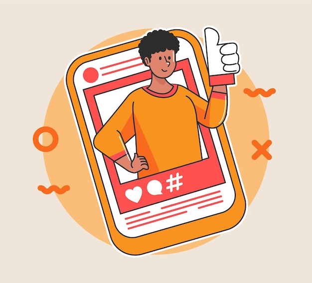 Digital marketing illustration influencer social media illustration