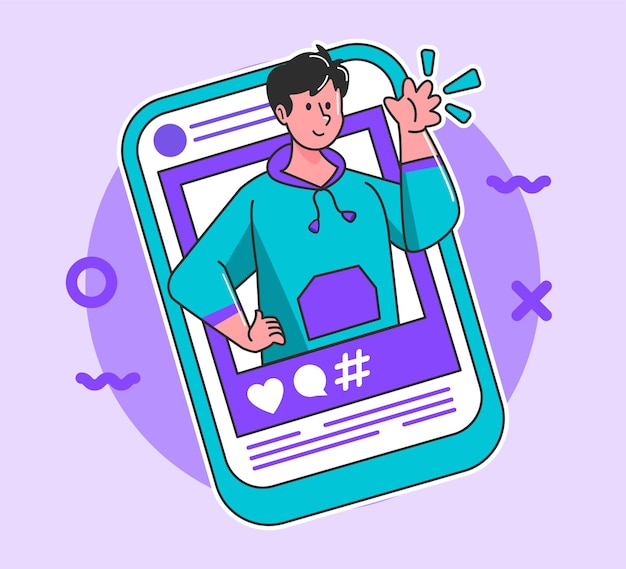 digital marketing illustration influencer social media illustration