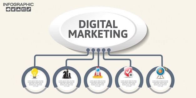 Vector digital marketing infographic