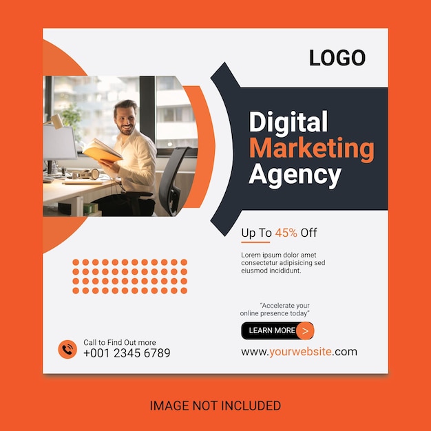 Digital marketing instagram post and social media banner