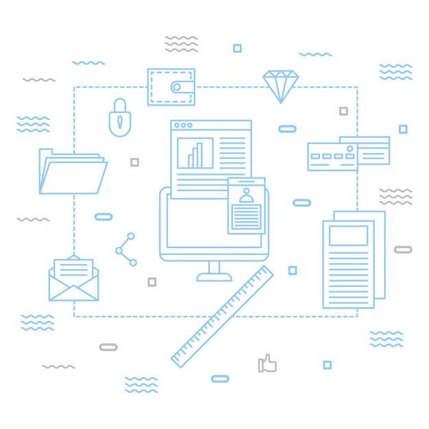 Illustrazione dell'icona di logo vettoriale internet marketing digitale