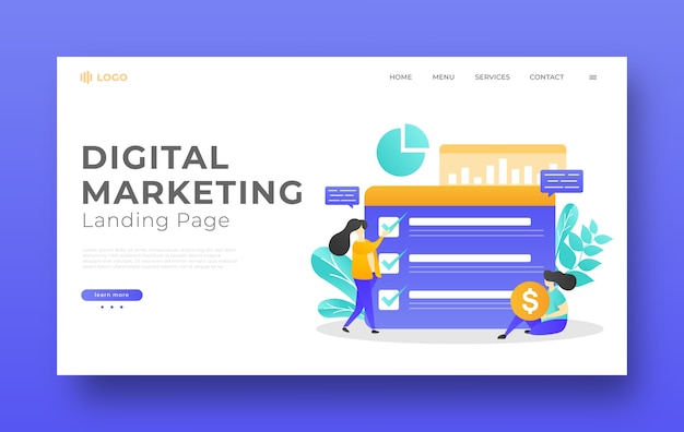 Digital marketing landing page template