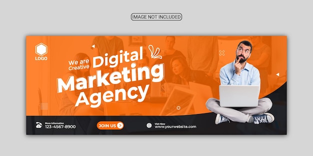 Digital marketing live webinar and corporate Facebook cover banner template design