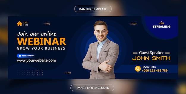 Digital marketing live webinar and corporate facebook cover template