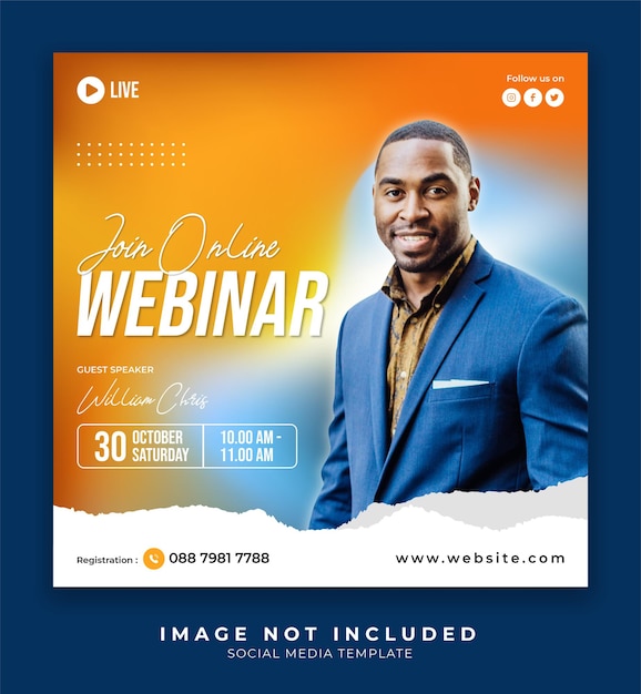 Digital marketing live webinar and corporate social media banner template