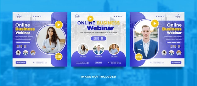 Digital marketing live webinar and corporate social media post or template banner