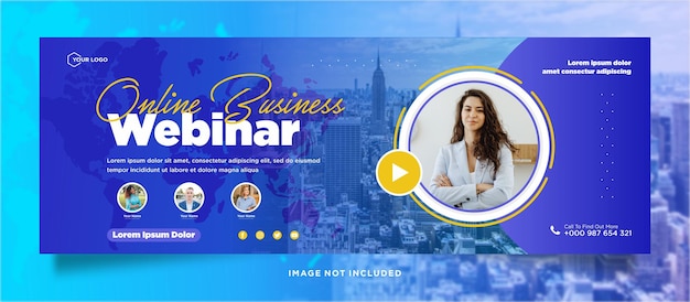 Digital marketing live webinar and corporate social media post or template banner