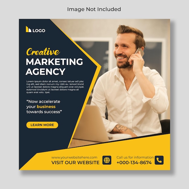 Vector digital marketing live webinar and corporate social media post template free