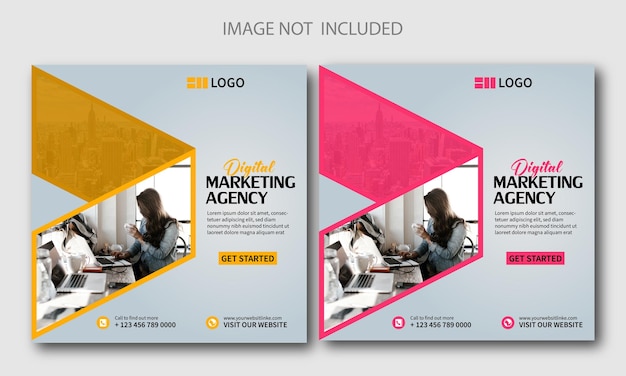 Vector digital marketing live webinar and corporate social media post template premium vector eps