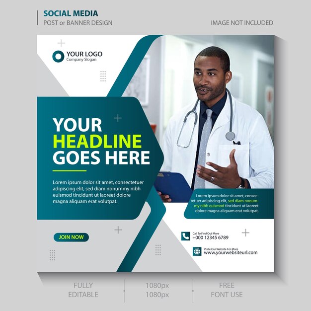 Digital marketing live webinar and corporate social media post template premium vector