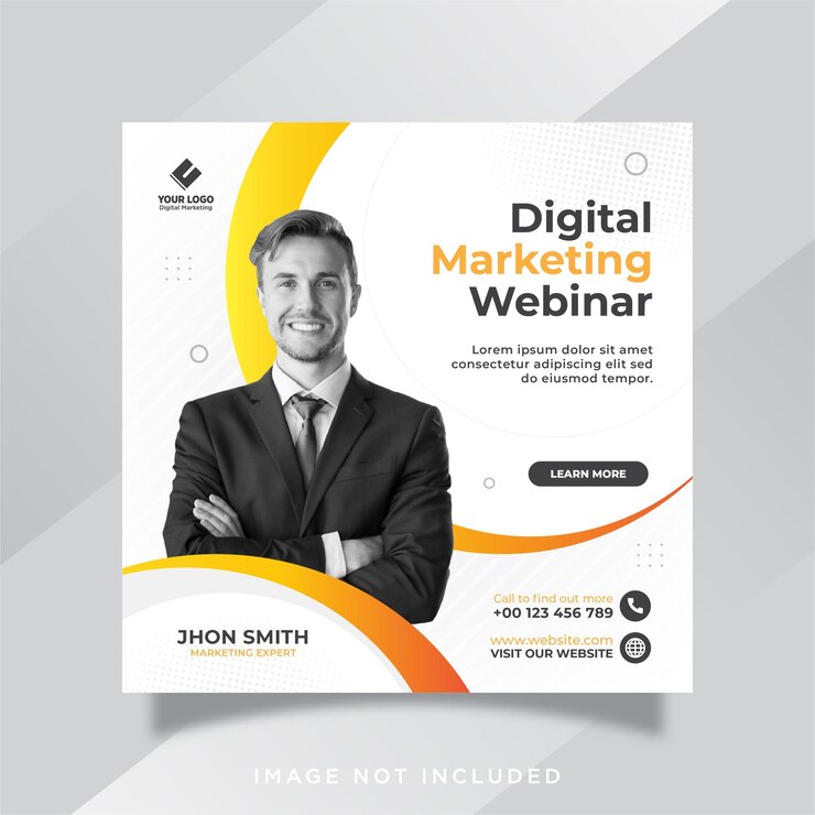 Digital marketing live webinar and corporate social media post template
