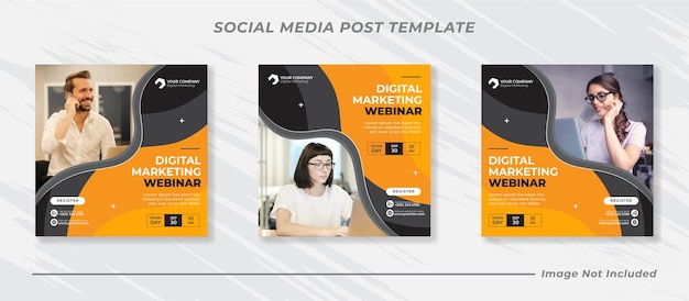 디지털 마케팅 라이브 웨비나 및 기업 소셜 미디어 포스트 템플릿