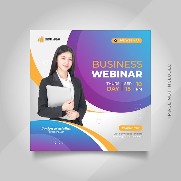 Vector digital marketing live webinar and corporate social media post template