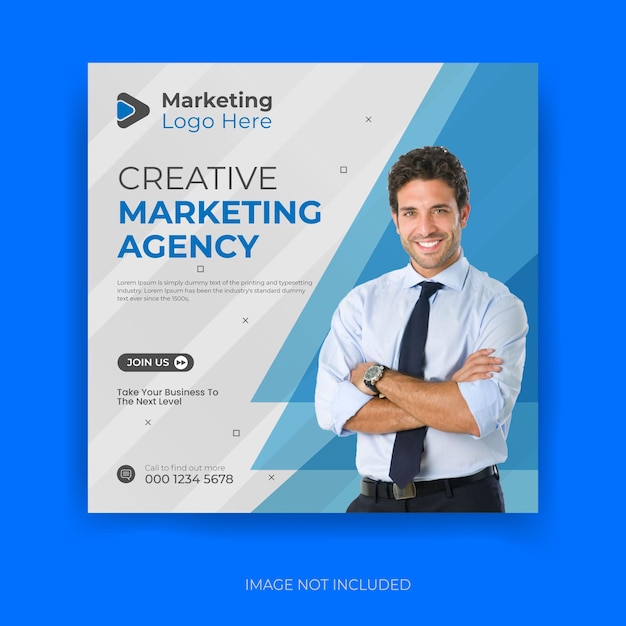 Digital marketing live webinar and corporate social media post template