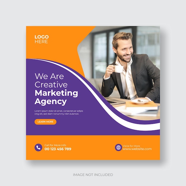 Vector digital marketing live webinar and corporate social media post template