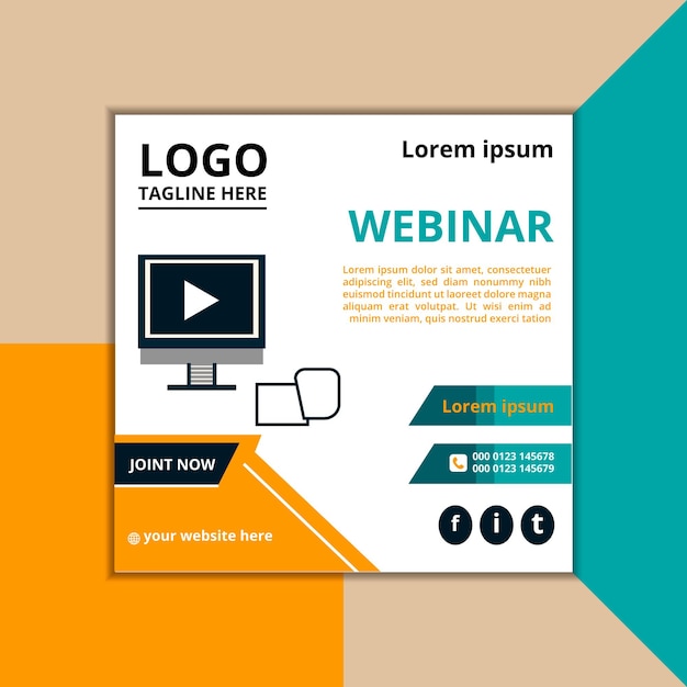 Digital marketing live webinar and corporate social media post template