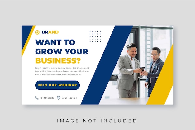 Digital marketing live webinar and corporate web banner template Business company banner template