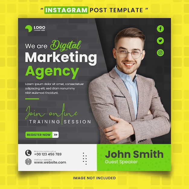 Digital marketing media social post template square