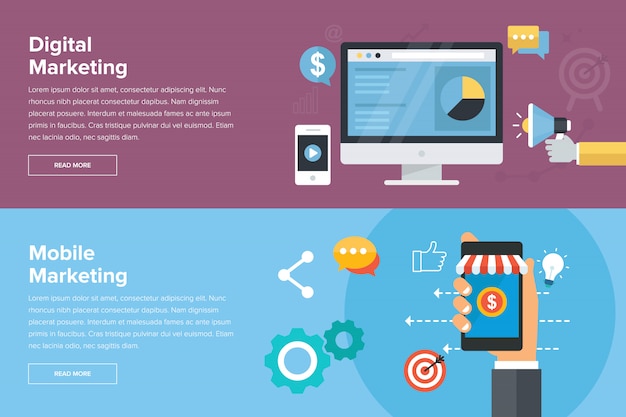 digital marketing and mobile marketing banners