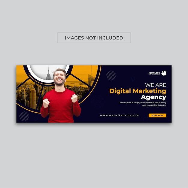 digital marketing modern corporate facebook cover banner design template