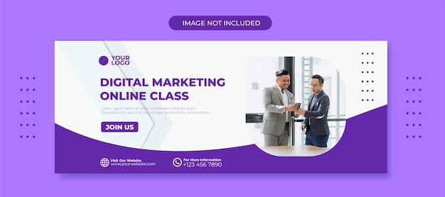 Digital marketing online class facebook banner cover template