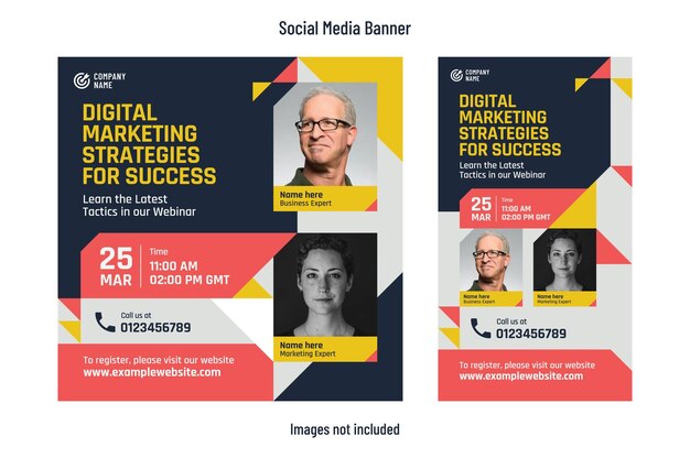 Vector digital marketing online workshop social media banner vector design template