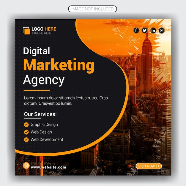 Digital marketing post for social media and Instagram banner or corporate post design template