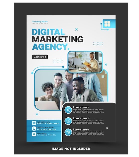 Digital marketing promotion flyer template illustration