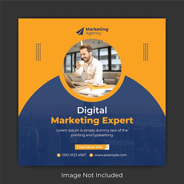 Digital marketing promotion Instagram post and corporate business social media post template