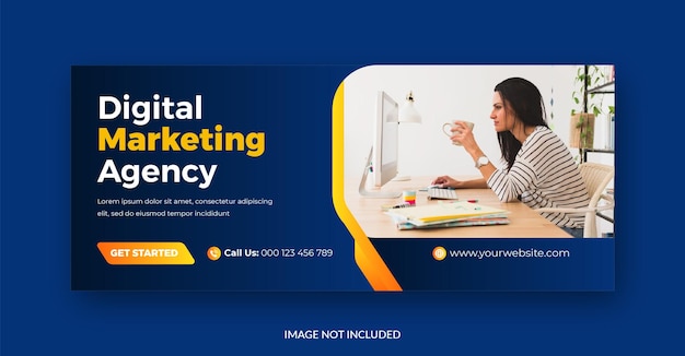 Digital marketing promotional agency facebook cover template design