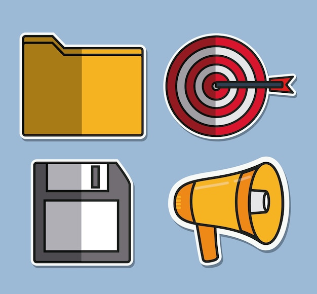 Digital marketing related icons