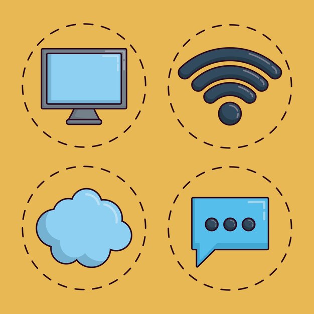 Vector digital marketing related icons