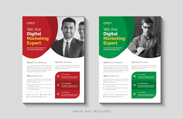 Digital marketing service flyer template design